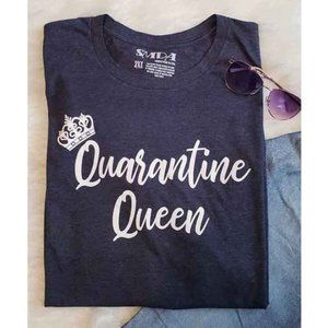 Quarantine Queen Blue Shirt Size 2XL